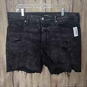 Womens Old Navy High Rise Shorts Distressed Straight Sz 16